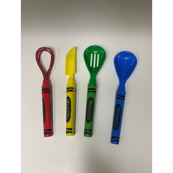 Crayola Crayons Kids Baking Cooking Utensils Spoons Spatula Whisk Binney Smith - Picture 1 of 10